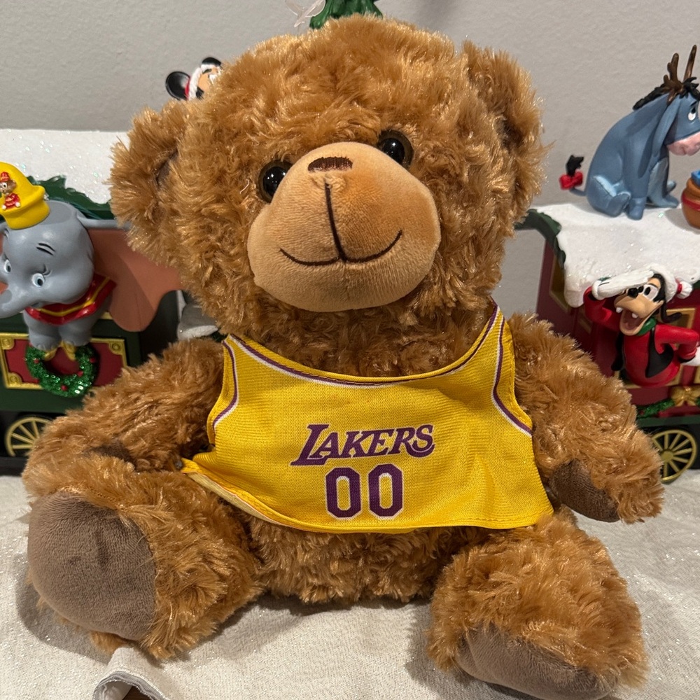 Lakers Brown Teddy Bear with Yellow Jersey
